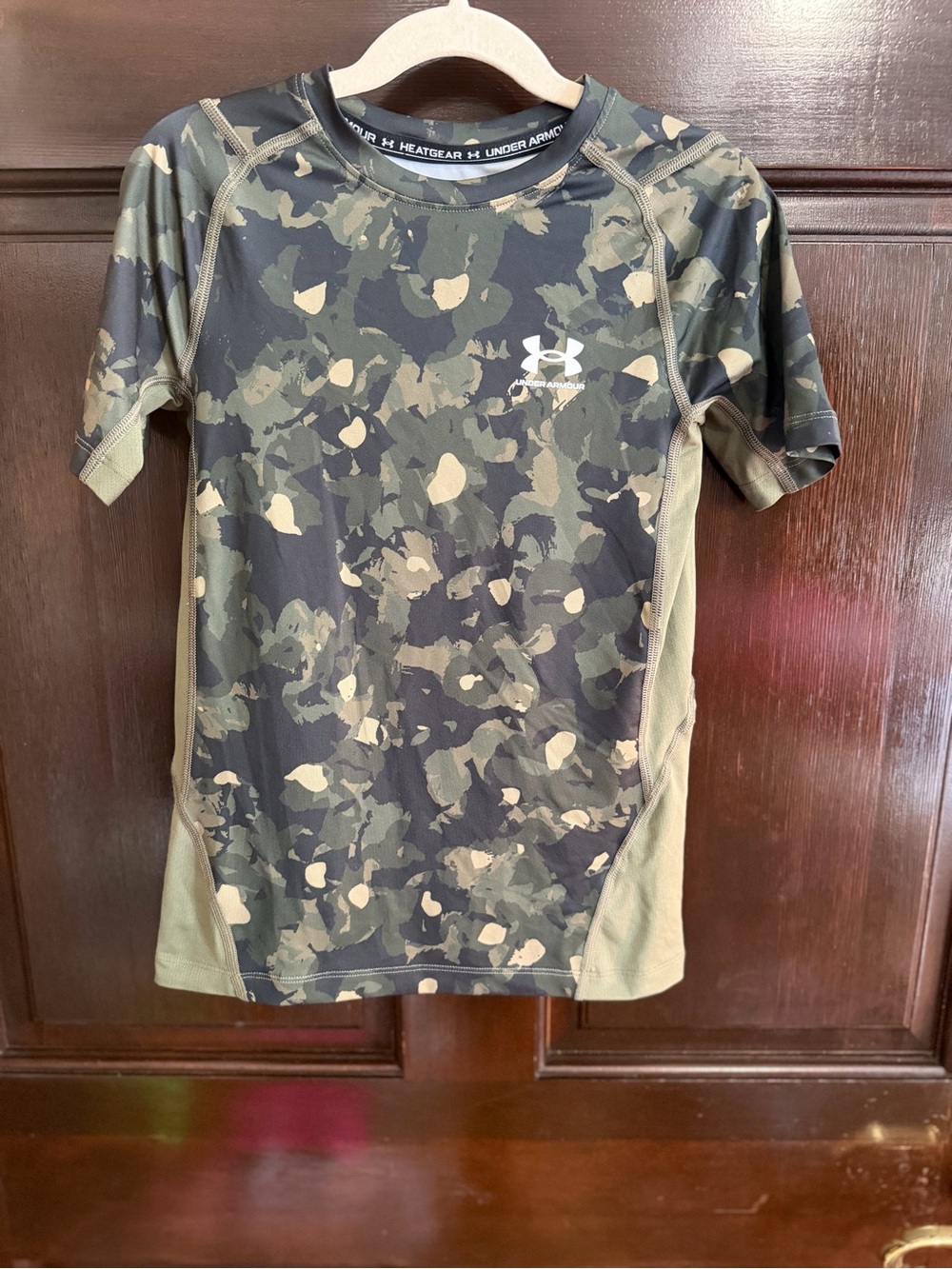 Under Armour Boys' Camo Short Sleeve Shirt - Green/Khaki
